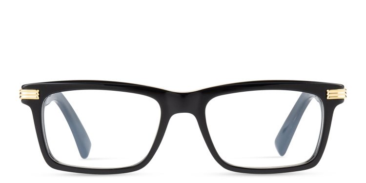 Shop Cartier Première de Cartier Rectangle Eyeglasses in Black online.