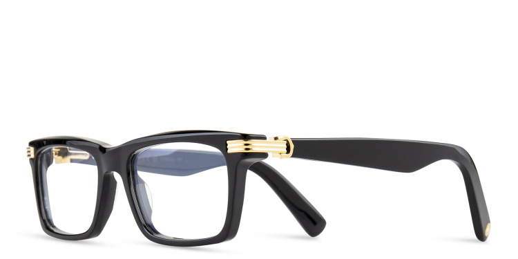 Shop Cartier Première de Cartier Rectangle Eyeglasses in Black online.
