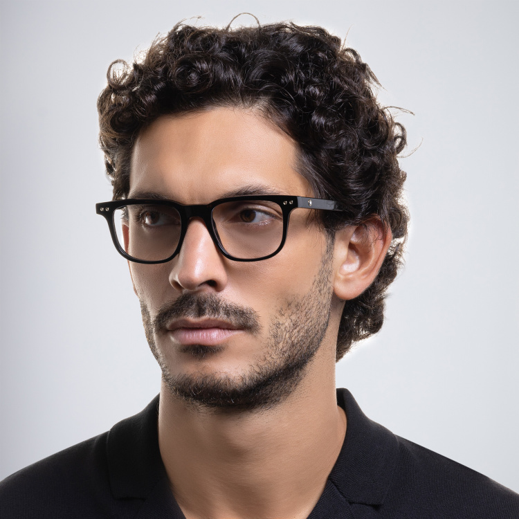 تسوق نظارات طبية مربّعة مونت بلانك بلون أسود أونلاين.