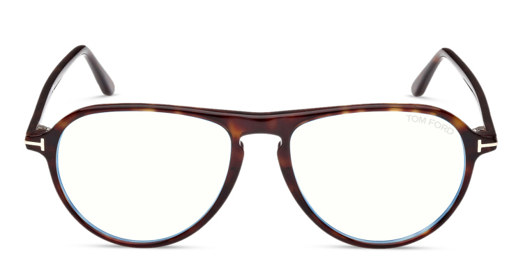 Shop TOM FORD Pilot Eyeglasses in Havana online.
