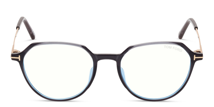 Shop TOM FORD Round Eyeglasses in Grey online.