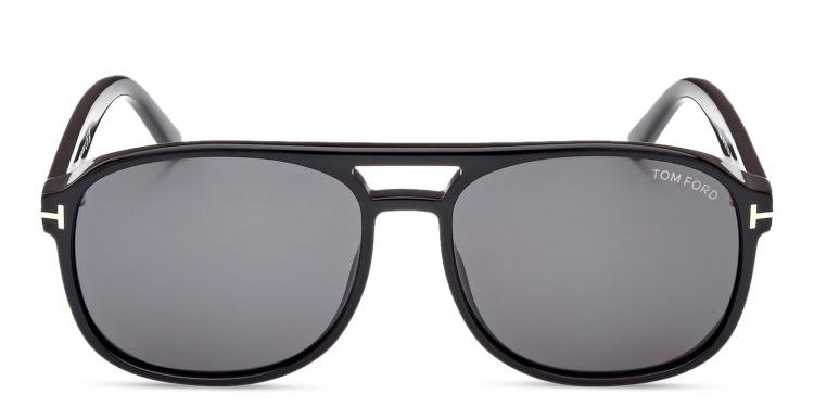 Shop TOM FORD Rosco Aviator Sunglasses in Black online.