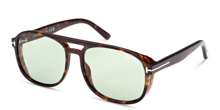 Shop TOM FORD Rosco Aviator Sunglasses in Havana online.