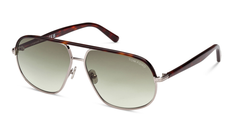 Shop TOM FORD Maxwell Pilot Sunglasses in Silver online.