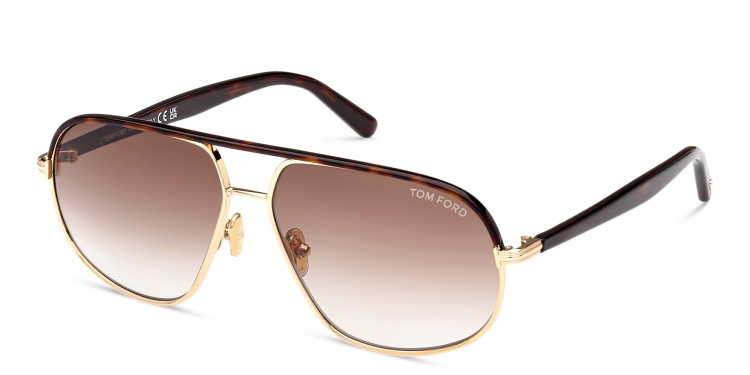Shop TOM FORD Maxwell Pilot Sunglasses in Gold online.