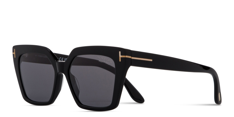 Shop TOM FORD Winona Cat-Eye Sunglasses in Black online.