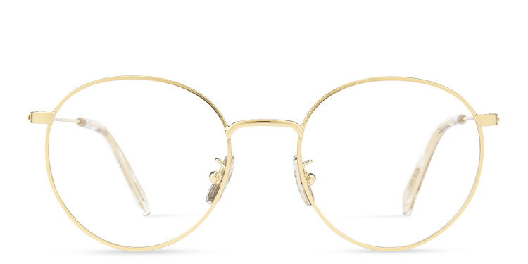 Shop CELINE Metal Round Eyeglasses in Gold online.