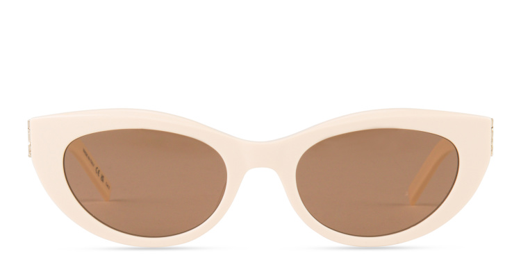 Shop SAINT LAURENT Cat-Eye Sunglasses in Beige online.