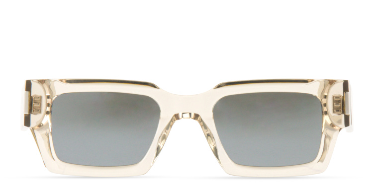 Shop SAINT LAURENT Unisex Rectangle Sunglasses in Beige online.