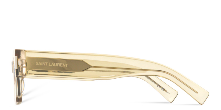 Shop SAINT LAURENT Unisex Rectangle Sunglasses in Beige online.