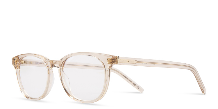 Shop SAINT LAURENT Round Eyeglasses in Nude online.