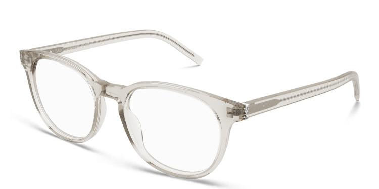 Shop SAINT LAURENT Round Eyeglasses in Beige online.