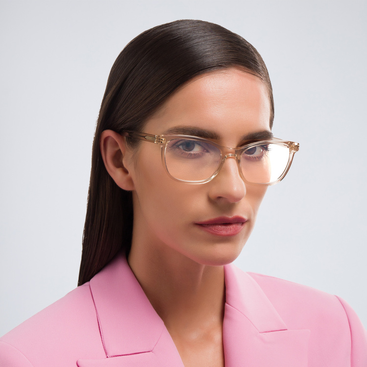 Shop SAINT LAURENT Cat-Eye Eyeglasses in Nude online.