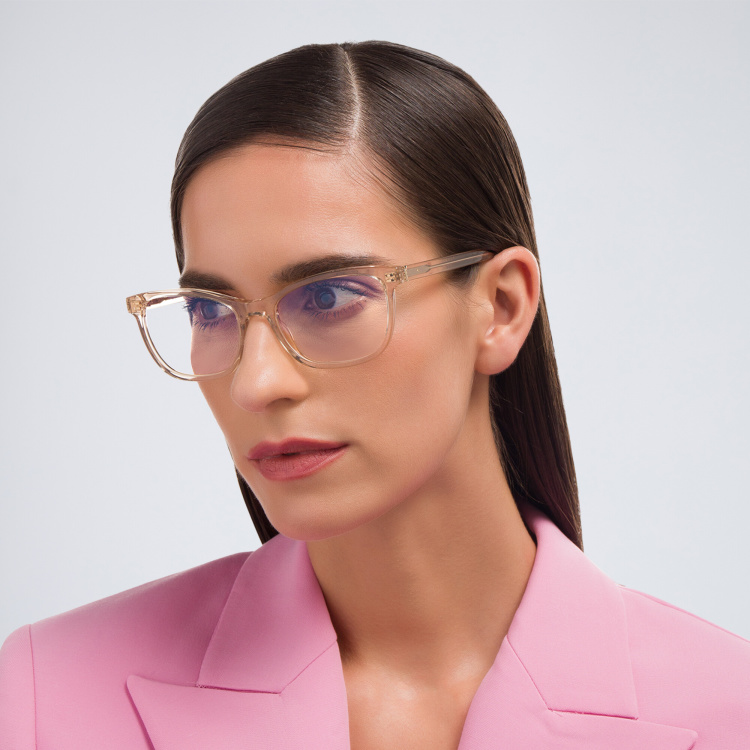 Shop SAINT LAURENT Cat-Eye Eyeglasses in Nude online.