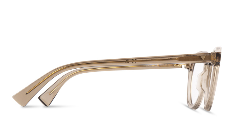 Shop BOTTEGA VENETA Unisex Round Eyeglasses in Brown online.