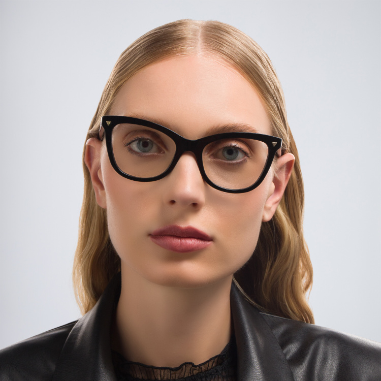 Shop BOTTEGA VENETA Cat-Eye Eyeglasses in Black online.