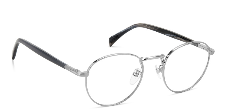 Shop DAVID BECKHAM Panthos Eyeglasses in Silver online.