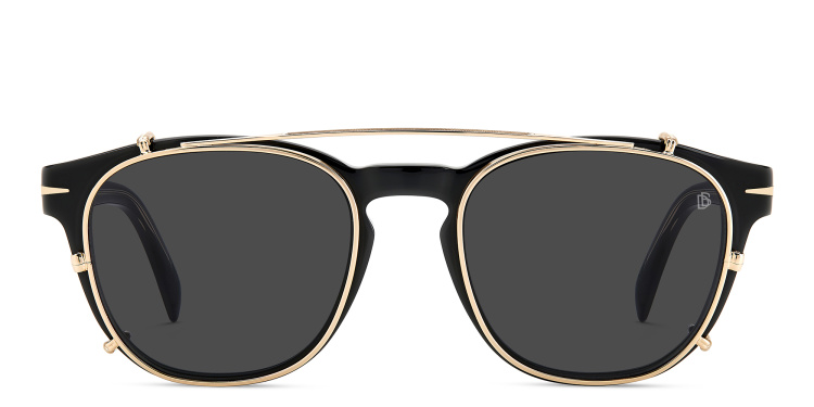 Shop DAVID BECKHAM Square Eyeglasses in Black online.