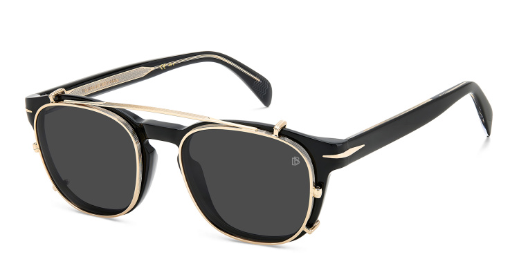 Shop DAVID BECKHAM Square Eyeglasses in Black online.