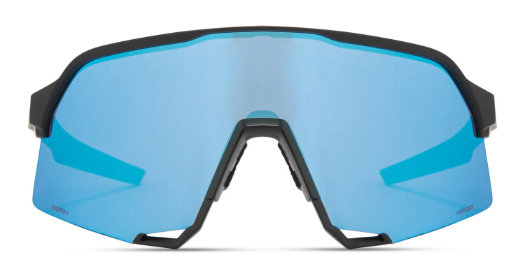 Shop 100 % S3 Half-Rim Irregular Sunglasses in Black online.