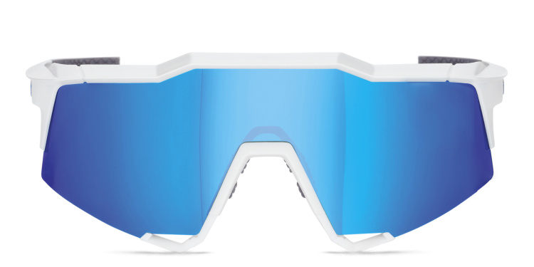 Shop 100 % Speedcraft Half-Rim Irregular Sunglasses in White online.