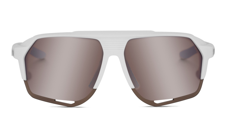 Shop 100 % Norvik Unisex Half-Rim Square Sunglasses in White online.