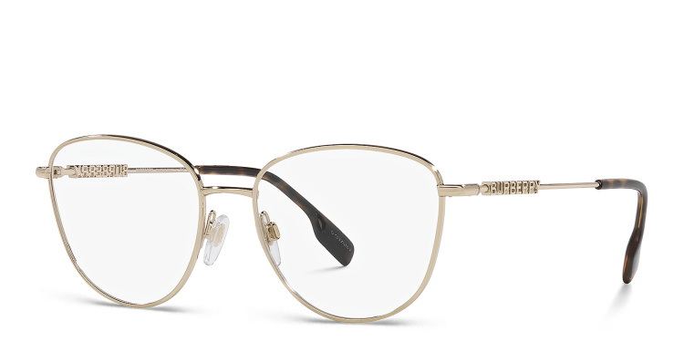 Shop BURBERRY Panthos Eyeglasses in Gold online.