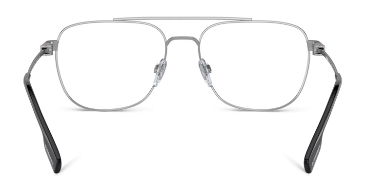Shop BURBERRY Wide Square Eyeglasses in Silver online.