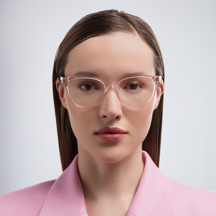 Shop BVLGARI B.Zero1 Wide Square Eyeglasses in Pink online.