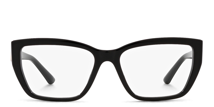 Shop BVLGARI Wide Cat-Eye Eyeglasses in Black online.