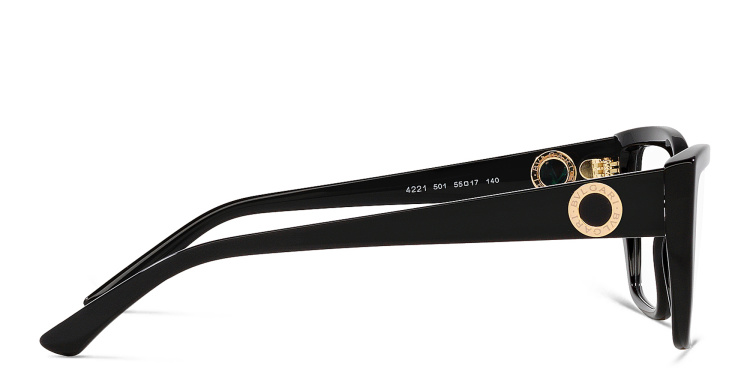 Shop BVLGARI Wide Cat-Eye Eyeglasses in Black online.