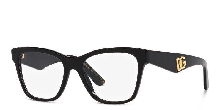 Shop Dolce & Gabbana Square Eyeglasses in Black online.
