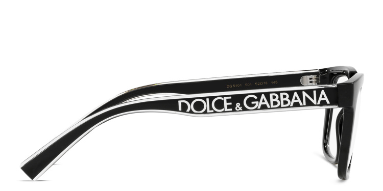 Shop Dolce & Gabbana Square Eyeglasses in Black online.