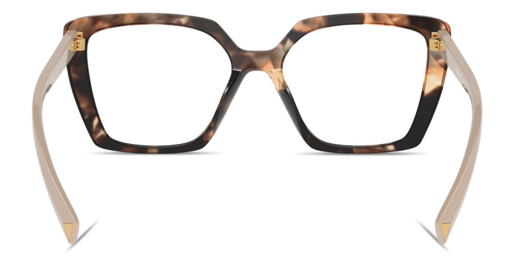 Shop PRADA Logo Signature Square Eyeglasses in Tortoise online.