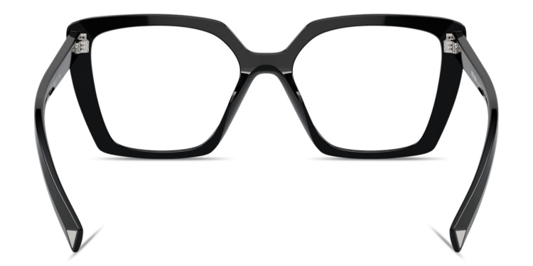 Shop PRADA Logo Signature Square Eyeglasses in Black online.