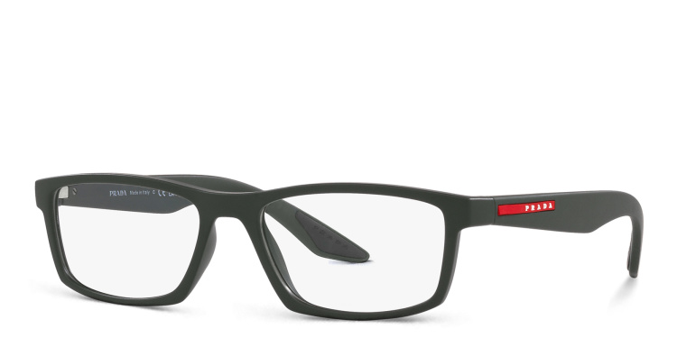 تسوق نظارات طبية مستطيلة واسعة برادا لينيا روسا بلون أسود أونلاين.