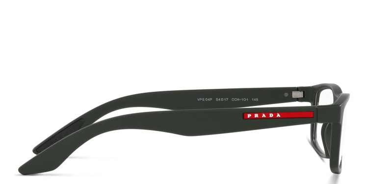 تسوق نظارات طبية مستطيلة واسعة برادا لينيا روسا بلون أسود أونلاين.