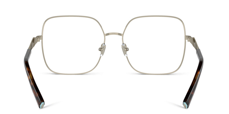 Shop TIFFANY Wide Square Eyeglasses in Gold online.