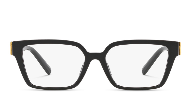 Shop TIFFANY Wide Rectangle Eyeglasses in Black online.