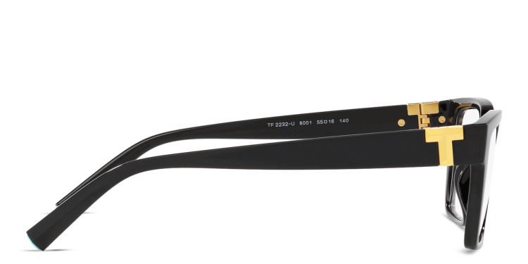 Shop TIFFANY Wide Rectangle Eyeglasses in Black online.