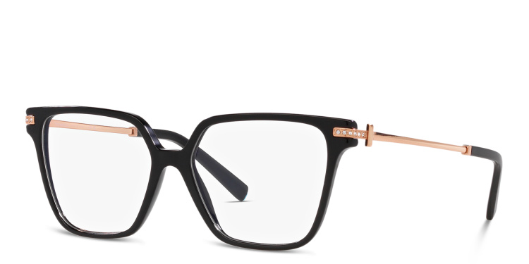 Shop TIFFANY Square Eyeglasses in Black online.