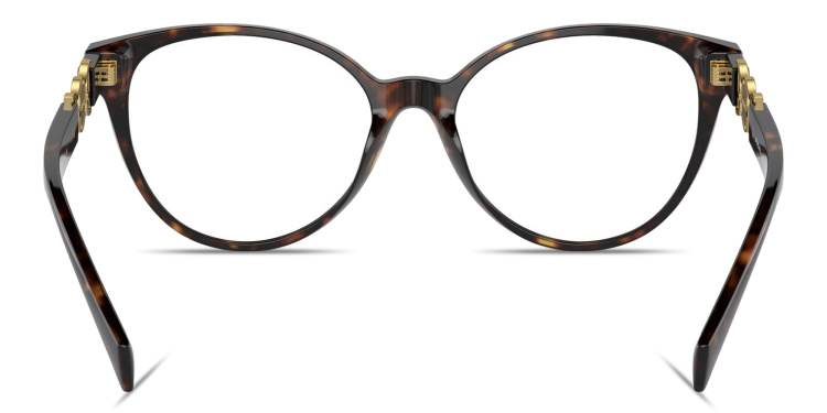 Shop VERSACE Medusa Wide Cat-Eye Eyeglasses in Havana online.