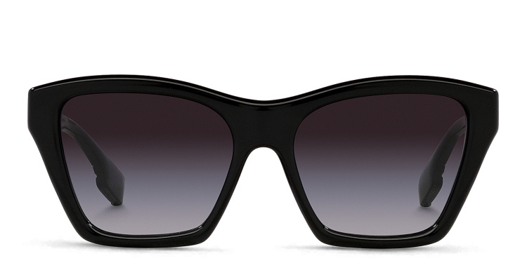 Shop BURBERRY Square Sunglasses in Black online.