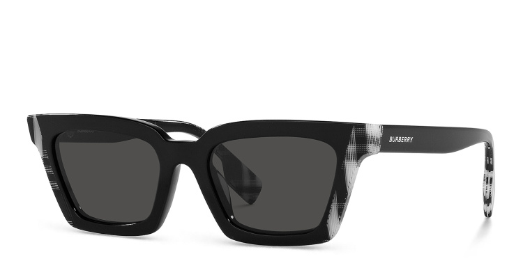 Shop BURBERRY Square Sunglasses in Black online.