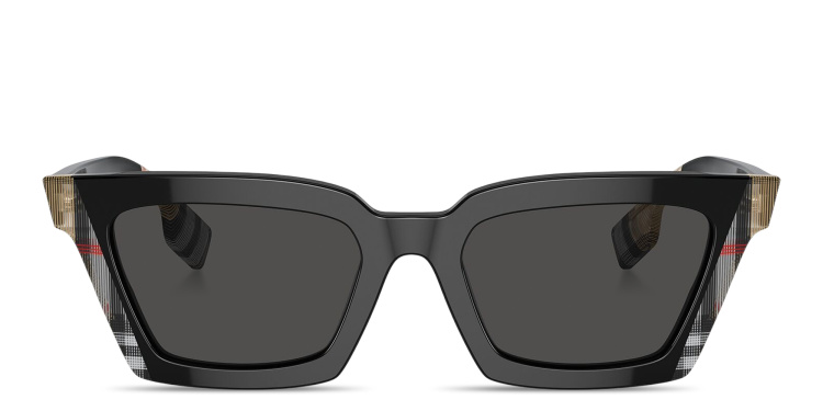 Shop BURBERRY Square Sunglasses in Black online.