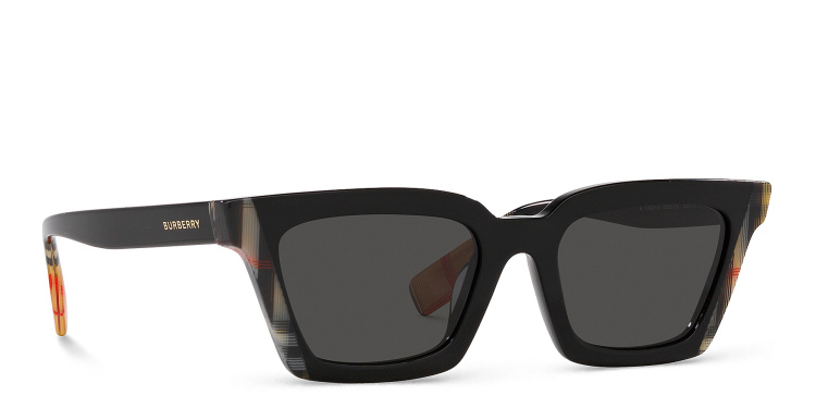 Shop BURBERRY Square Sunglasses in Black online.