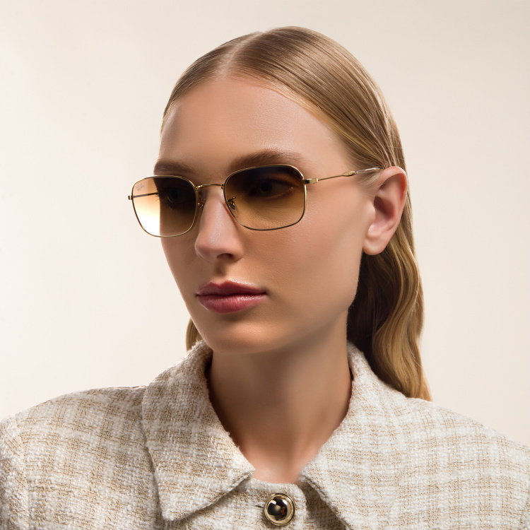 Shop Ray-Ban Unisex Pillow Sunglasses in Gold online.