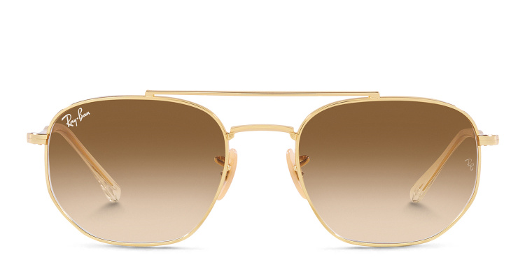 Shop Ray-Ban Unisex Irregular Sunglasses in Gold online.