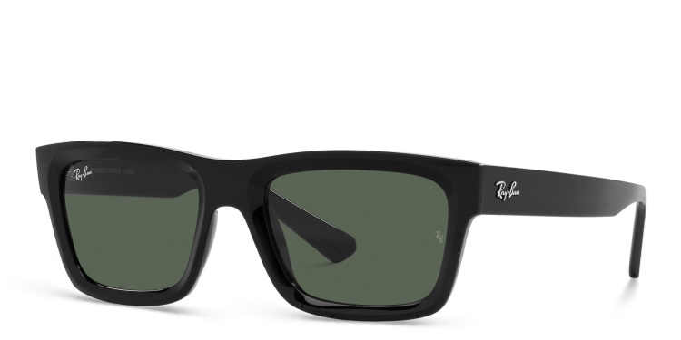 Shop Ray-Ban Warren Unisex Rectangle Sunglasses in Black online.
