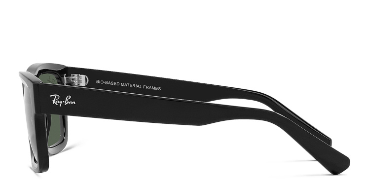 Shop Ray-Ban Warren Unisex Rectangle Sunglasses in Black online.